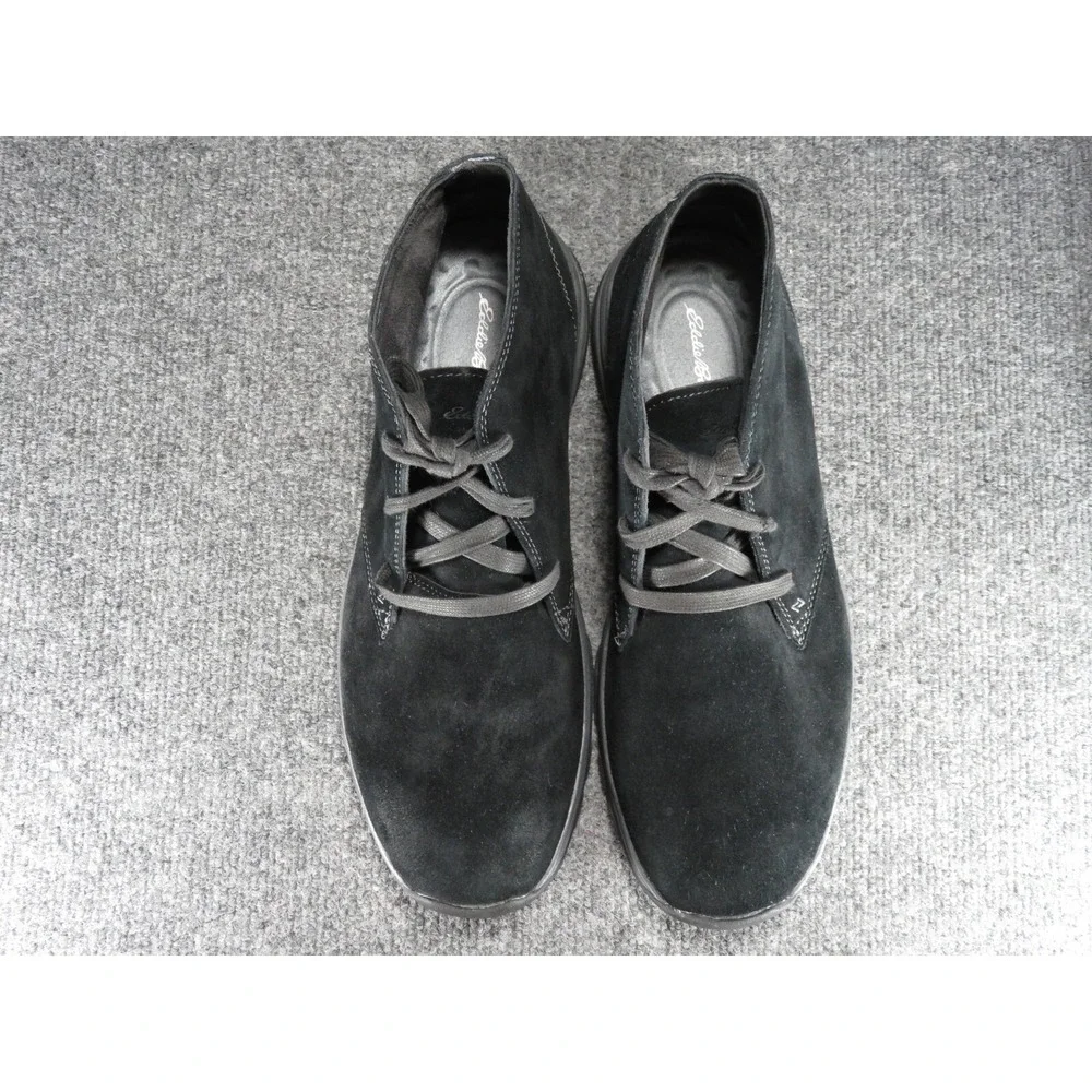 Eddie Bauer Chukka Boots Men's 12 Departure Black Suede 3387-100 Lace Up Nice